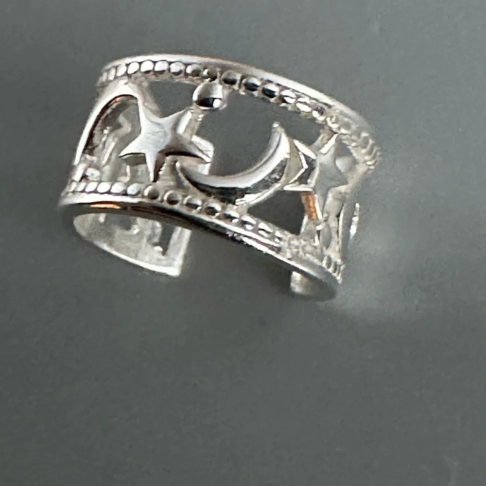Sterling Silver Moon and Star Ear Cuff